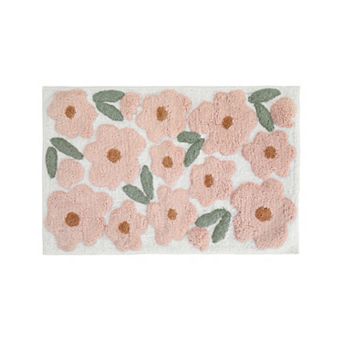 Urban Loft 100% Cotton Tufted Non-Skid Blossoms Pattern Bath Mat