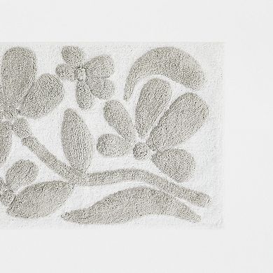 Urban Loft 100% Cotton Tufted Non-Skid Floral Pattern Bath Mat