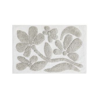 Urban Loft 100% Cotton Tufted Non-Skid Floral Pattern Bath Mat