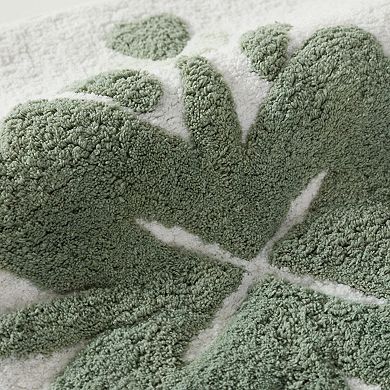 Urban Loft 100% Cotton Tufted Non-Skid Flower Pattern Bath Mat