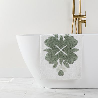 Urban Loft 100% Cotton Tufted Non-Skid Flower Pattern Bath Mat