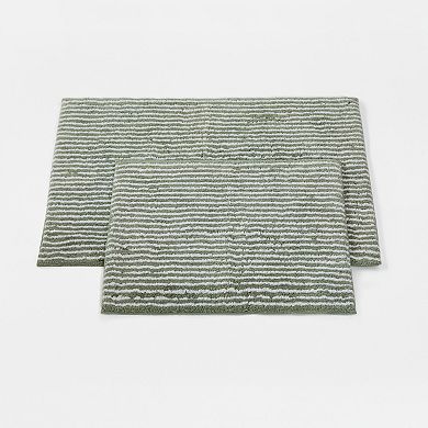 Urban Loft 100% Cotton, Non-Skid, Pinstripe Bath Mat