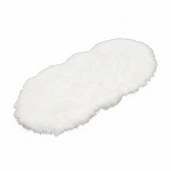 White Faux Sheepskin 2x4 Fluffy Area Rug for Bedroom & Living Room
