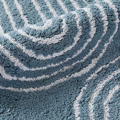 Urban Loft 100% Cotton Tufted Non-Skid Rainbow Pattern Bath Mat