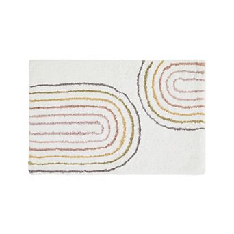 Urban Loft 100% Cotton Tufted Non-Skid Rainbow Pattern Bath Mat