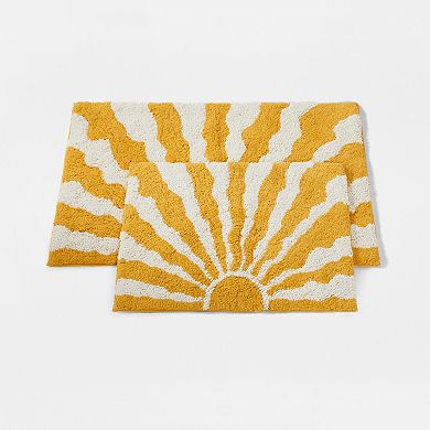 Urban Loft 100% Cotton Tufted Non-Skid Sun Pattern Bath Mat
