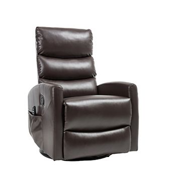 Merax Heat Massage Manual Recliner Chair with Rocker and Swivel in Fabric for Living Room