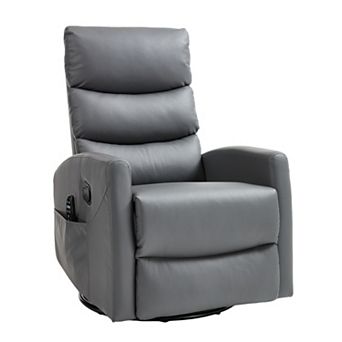 Merax Heat Massage Manual Recliner Chair with Rocker and Swivel in Fabric for Living Room