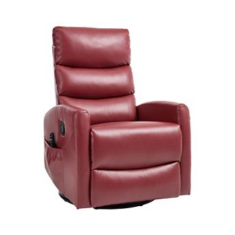 Merax Heat Massage Manual Recliner Chair with Rocker and Swivel in Fabric for Living Room