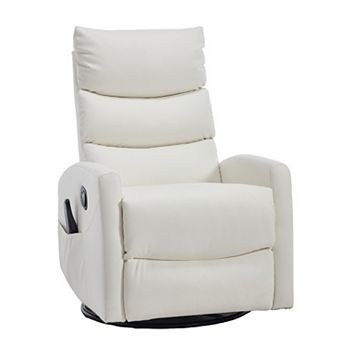 Merax Heat Massage Manual Recliner Chair with Rocker and Swivel in Fabric for Living Room