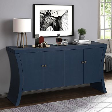 Merax Refined Industrial 4Door Wooden Credenza Curved Legs