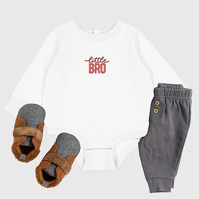 Embroidered Little Bro - Infant Fleece BodySuit