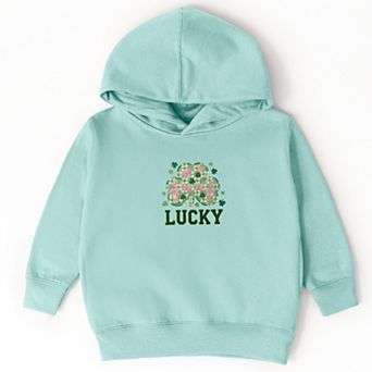Lucky Varsity Coquette Patchwork Print - Toddler Hoodie