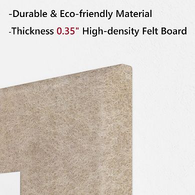 6-Piece Felt Bulletin Board Kit: 36"x24" with 35 Push Pins for Office, Home, Classroom