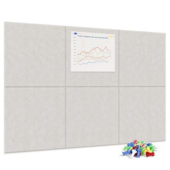6 pc Felt Bulletin Board Kit: 36"x24" with 35 Push Pins for Office, Home, Classroom