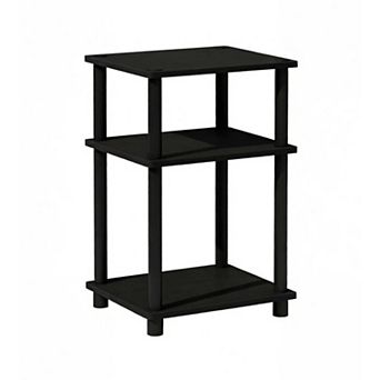ZUQIETA 3 tier Open Storage Nightstand, Turn-N-Tube Design, Americano/Black