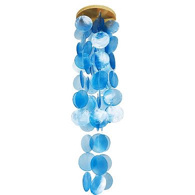 Handcrafted Capiz Shell Wind Chime 28" Ocean Theme for Garden or Balcony Decoration