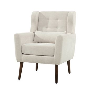 Merax Chenille Accent Chair with Lumbar Pillow