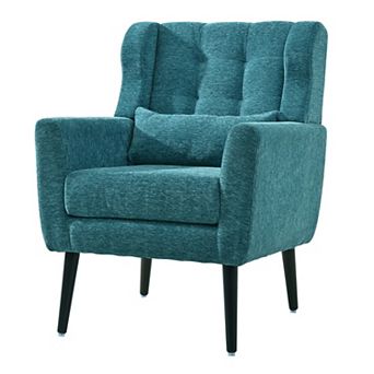 Merax Chenille Accent Chair with Lumbar Pillow