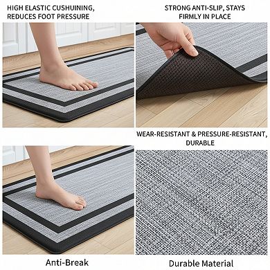 Cushioned Anti Fatigue Kitchen Mat Set Non Skid and Ergonomic