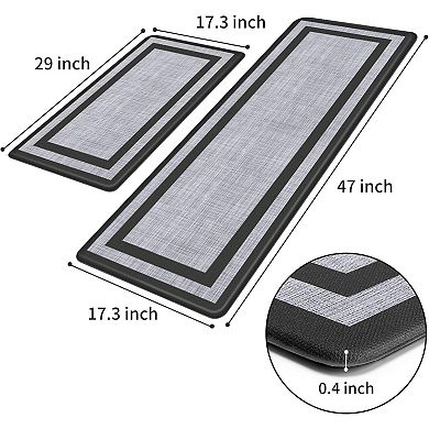 Cushioned Anti Fatigue Kitchen Mat Set Non Skid and Ergonomic