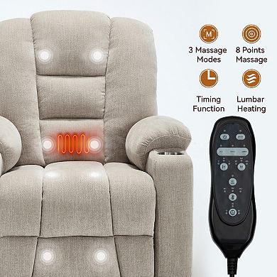 Merax Power Lift Recliner Chair with Massage and Heat for Elderly