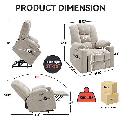 Merax Power Lift Recliner Chair with Massage and Heat for Elderly