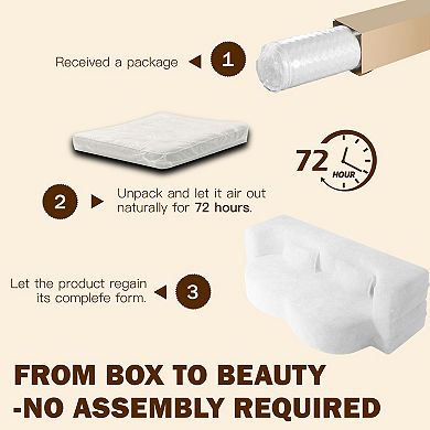Merax Modern Floor Sofa with 2 Pillows Sleeper Sofa Bed