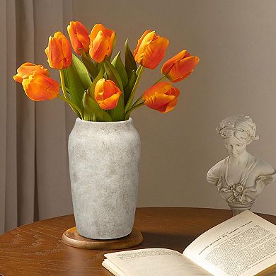 Rustic Ceramic Vase 9.06" Farmhouse Decor for Table, Shelf, & Entryway