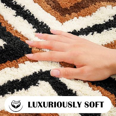 Bohemian Non-Slip Bathroom Mat: Soft, Plush, 20x32 Inches for Bath, Kitchen, Entryway