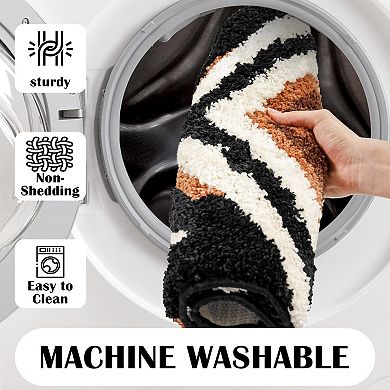 Bohemian Non-Slip Bathroom Mat: Soft, Plush, 20x32 Inches for Bath, Kitchen, Entryway