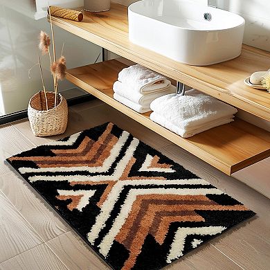 Bohemian Non-Slip Bathroom Mat: Soft, Plush, 20x32 Inches for Bath, Kitchen, Entryway