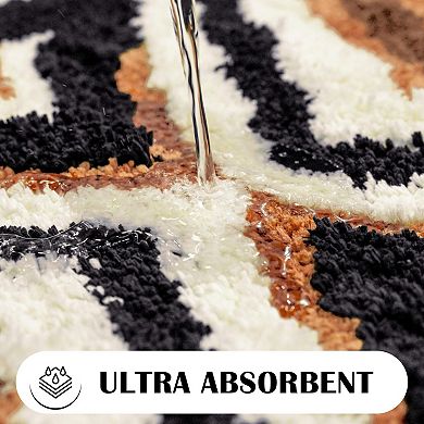 Bohemian Non-Slip Bathroom Mat: Soft, Plush, 20x32 Inches for Bath, Kitchen, Entryway