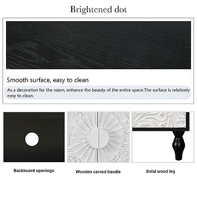 Merax Vintage Carved Patchwork Door Storage Cabinet