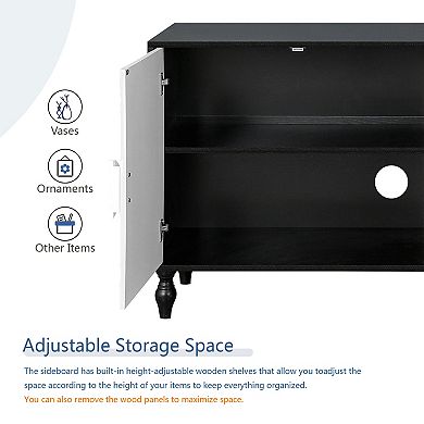 Merax Vintage Carved Patchwork Door Storage Cabinet