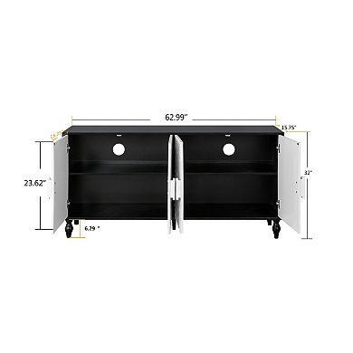 Merax Vintage Carved Patchwork Door Storage Cabinet