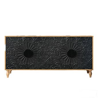 Merax Vintage Carved Patchwork Door Storage Cabinet