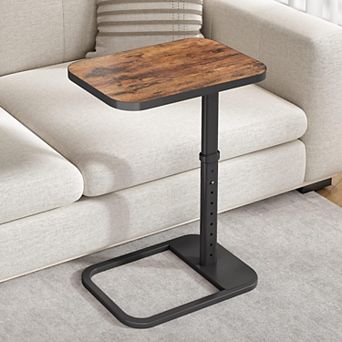 Adjustable Height & Flip-top Metal TV Tray Table for Couch, Bed, Chair - Snack, Laptop, Study Desk