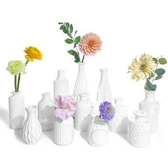 Set of 12 Mini Glass Vases: Perfect for Home Decor, Wedding, Bridal Shower, and Centerpieces