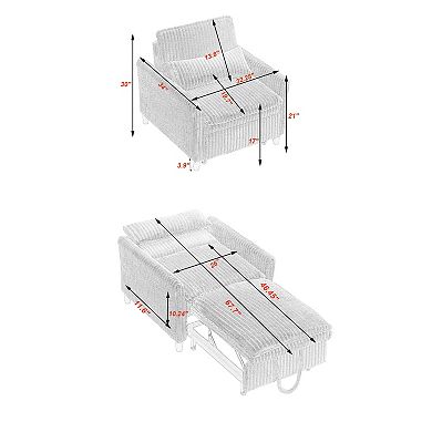 Merax Single Seat Corduroy Plush Sofa Small sofa bed
