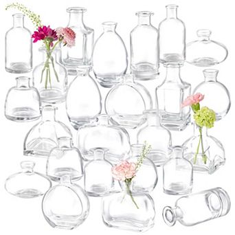 24 Mini Colored Glass Vases: Perfect for Home Decor, Centerpieces, and Celebrations