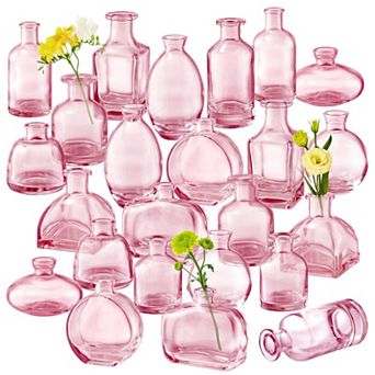 24 Mini Colored Glass Vases: Perfect for Home Decor, Centerpieces, and Celebrations