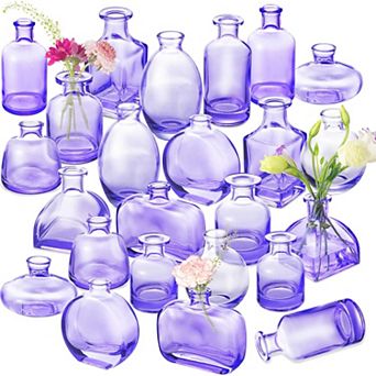 24 Mini Colored Glass Vases: Perfect for Home Decor, Centerpieces, and Celebrations