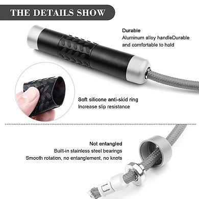 Weight Loss Jump Rope: Tangle-Free, Double Ball Bearings, 9mm Cotton & PVC, Adjustable Length