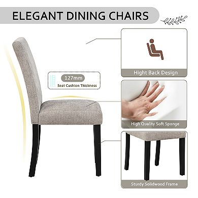 Merax 5-Piece Dining Set with Concrete Effect Melamine Tabletop