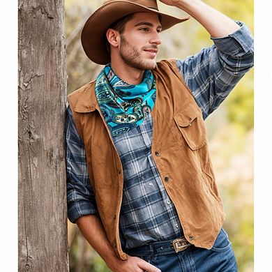 2 Pack Western Bandanas: 35" Silk Feel, Versatile for Western Events