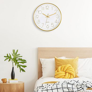 12" Silent Quartz Wall Clock: Dial for Living Room, Bedroom, Kitchen, Office, Classroom