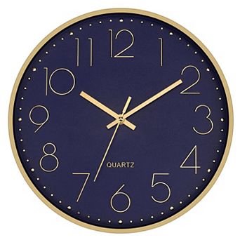 12" Silent Quartz Wall Clock: Dial for Living Room, Bedroom, Kitchen, Office, Classroom
