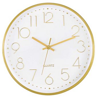 12" Silent Quartz Wall Clock: Dial for Living Room, Bedroom, Kitchen, Office, Classroom