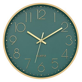 12" Silent Quartz Wall Clock: Dial for Living Room, Bedroom, Kitchen, Office, Classroom